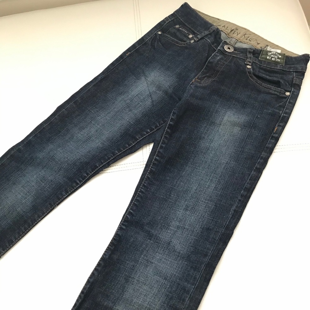 Calvin Klein dark blue washed Strait leg Jeans
